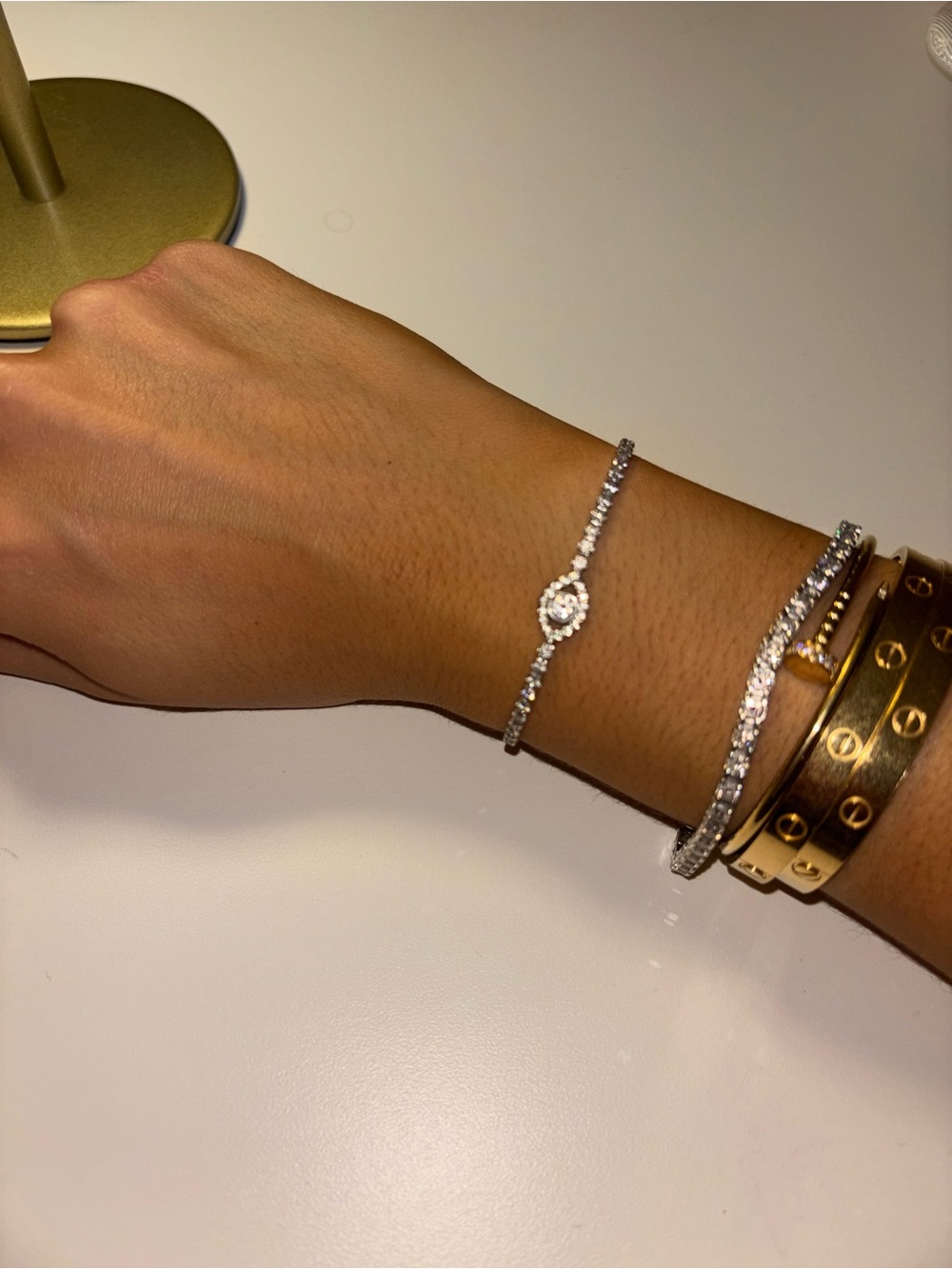 Swarovski Silver Crystal Halo Bracelet